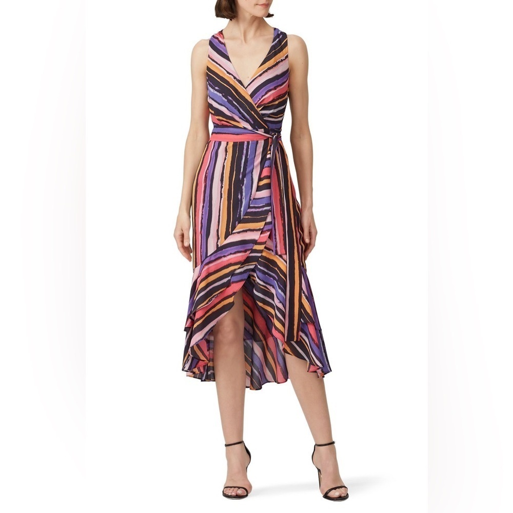 Great Jones Sleeveless Stripe Wrap Dress in Vibrant Orchid Size Small RTR